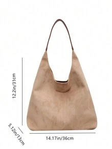 Set de 2 bolsos tote con monedero, bolso de hombro de gran capacidad informal, bolso de mano bicolor para mujer, versátil para el uso diario - Beis - Ver 10