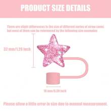 闪亮吸管盖水瓶吸管盖塑料吸管盖杯盖闪亮配件吸管保护盖适用于杯子 40 30 盎司 - 彩色 - 查看 2