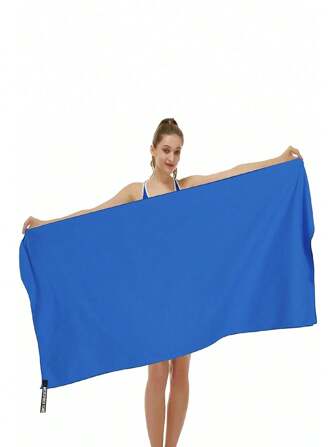 Toalla de microfibra súper suave, transpirable y absorbente de color azul gema, en múltiples tamaños. Secado rápido, adecuada para actividades al aire libre como playa, yoga, correr. Portátil para viajes y artículos de camping y playa.