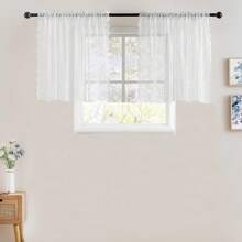 2pcs Lace Flower & Embroidery Pattern Sheer Door Curtains For Living Room Bedroom Corridor - White - View 11