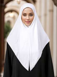 1pc Senhoras Casual Cor Sólida Macio Hijab Lenço de Cabeça, Confortável Versátil Xale Para Todas As Estações Faixa de Cabeça Abaya Acessórios Casual Sob Cap Mulheres Véu - cor sólida - Ver 15