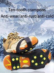 1 Stück rutschfeste 10-Zahn Steigeisen Schuh Überzüge für Wandern, Skifahren, Schnee, Eis Outdoor