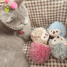 1-4 piezas Muñeco de peluche de erizo de dibujo animado lindo - Juguetes de peluche duraderos para mascotas para juego interactivo diario de buscador con perros y gatos - Multicolor - Ver 2