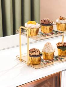 1 khay đựng đồ ăn bằng nhựa 3 tầng làm quà tặng Giáng sinh, đa chức năng cho nhà bếp, phòng khách và phòng ăn - đựng đồ pha trà, đồ thủy tinh, kẹo, bánh quy, bánh mì, thích hợp cho đám cưới, tiệc tùng, quà tặng, sinh nhật, quà tặng Giáng sinh - Nhiều màu - Xem 6