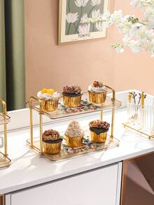 1 khay đựng đồ ăn bằng nhựa 3 tầng làm quà tặng Giáng sinh, đa chức năng cho nhà bếp, phòng khách và phòng ăn - đựng đồ pha trà, đồ thủy tinh, kẹo, bánh quy, bánh mì, thích hợp cho đám cưới, tiệc tùng, quà tặng, sinh nhật, quà tặng Giáng sinh - Nhiều màu - Xem 4