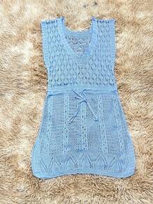 Angel LZ Mode Women's Sleeveless Beach Dress - Màu xanh lam - Xem 1