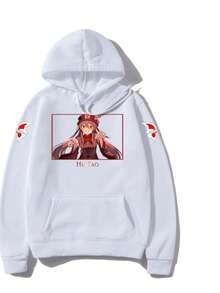 Anime Hu Tao Sweatshirt 100% Cotton Unisex Winter Fashion New Release - Fast Shipping - trắng - Xem 2