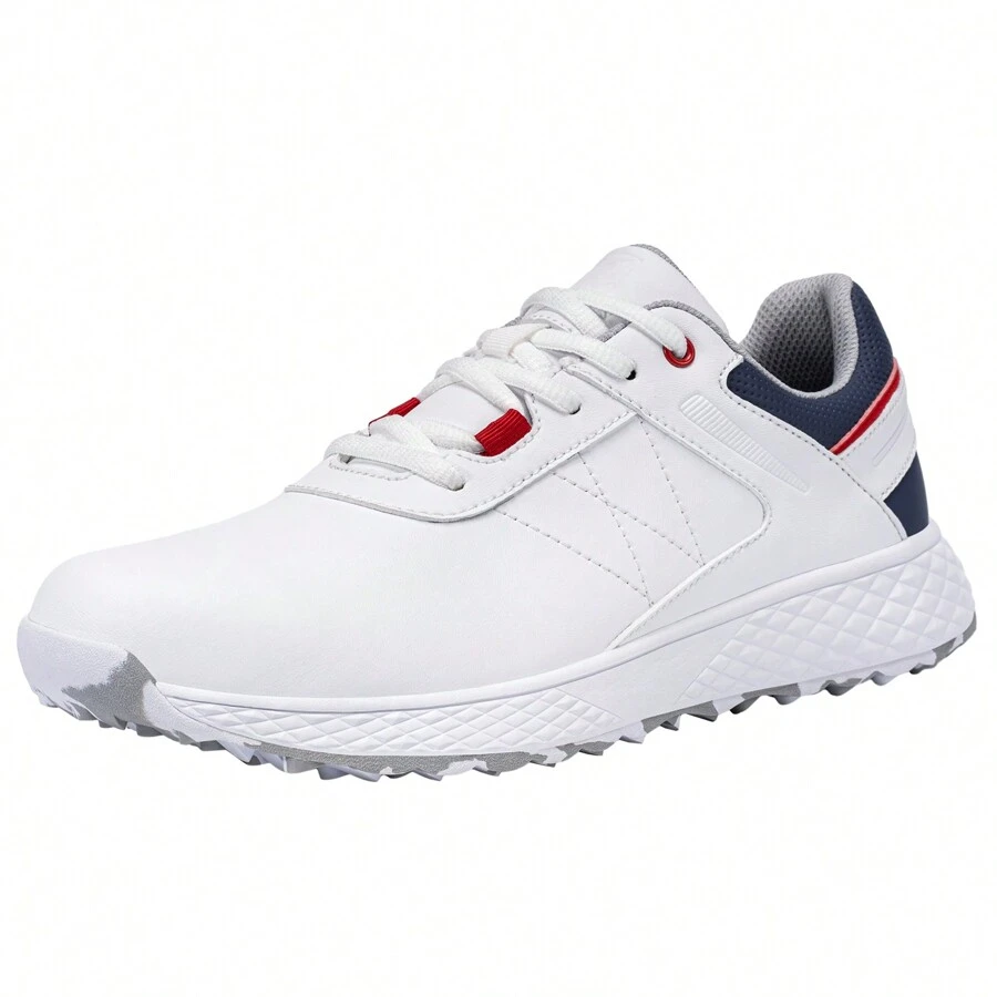 Fashionable Outdoor Sports Men's Golf Shoes With Nail Free Straps And Waterproof Men's Sports Golf Specific Sports Shoes - 藍白色 - 查看 1