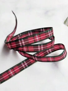 5 Yards/10 Yards Grid Pattern Ribbon With Silk Band For Hair Decoration, Diy Gift Box Packaging Ribbon, Handmade Woven Belt Valentine Day