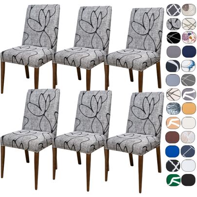 Kit 6 Capas Cadeiras Jantar Tecido Importado Mais Resistente