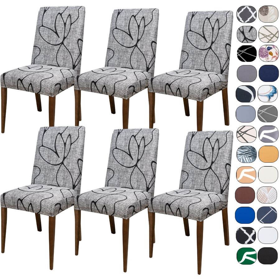 Kit Of 6 Dining Chair Covers Made Of Imported, More Resistant Fabric - 鬱金香 - 查看 1