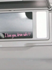 1 pezzo Adesivo per auto impermeabile universale "Ti amo, guida con prudenza" per lo specchietto retrovisore, decorazione auto