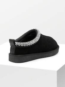 Men's Fuzzy Cozy Slippers – Genuine Suede, Indoor/Outdoor, Comfy Winter Footwear With Memory Foam And Furry Lining - màu đen - Xem 6
