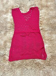 L&Z Mode saiada vestido de praia sem manga feminino - Pink - Visão 1