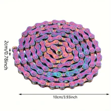 6/7/8 Speed Bicycle Chain, Rainbow Colored, 1/2" X 11/128" 116 Links Lightweight Chain, For Road & Mountain Bikes With 2 Chain Connectors