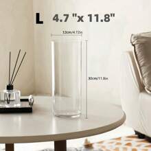 1 件透明亚克力圆柱花瓶，用于盛放鲜花、水珠或水培植物，适合家庭或婚礼装饰，不易破碎，家居装饰，花瓶，餐桌装饰 - 無色 - 查看 13