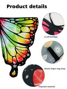 Khăn choàng chiffon Fairy Butterfly, áo choàng dệt kim nhiều màu in kỹ thuật số cho kịch, biểu diễn khiêu vũ, du lịch, chụp ảnh Halloween - A - Xem 3