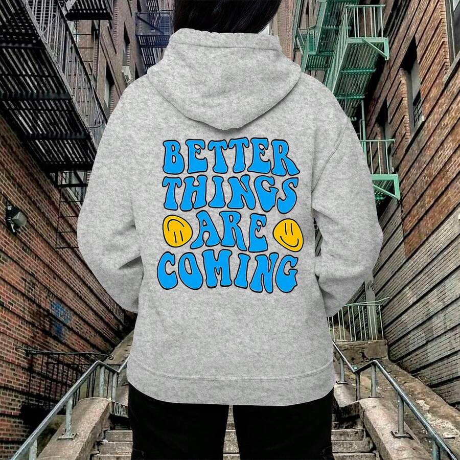 Women's Printed Cotton Kangaroo Sweatshirt For Training - 灰色 - 查看 1