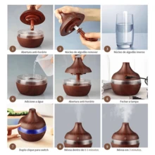 300ml Ultrasonic Air Humidifier And Diffuser - Led Light Air Purifier - Nhiều màu - Xem 6