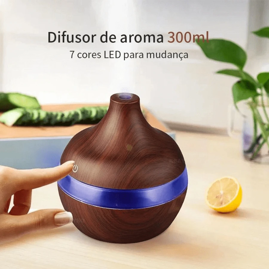 300ml Ultrasonic Air Humidifier And Diffuser - Led Light Air Purifier - Nhiều màu - Xem 1