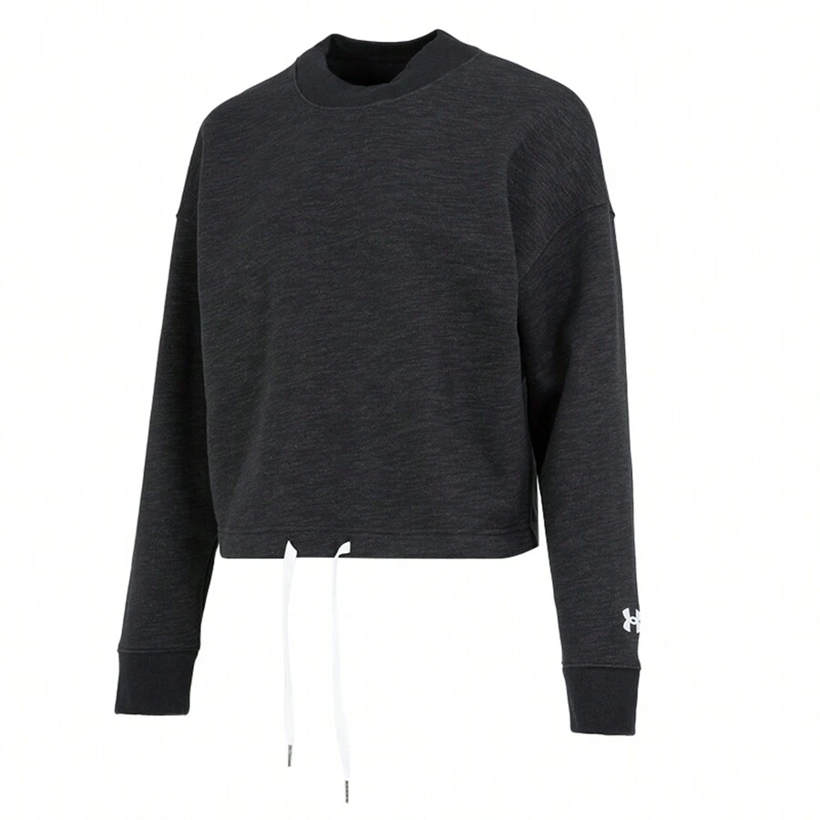 Under Armour Heavyweight Fleece Crew 女裝抓絨保暖圓領衛衣舒適休閒運動服長袖套頭衫 1374108-001 - 黑色 - 查看 1