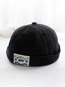 字母貼飾地主帽 - 黑色 - 查看 3