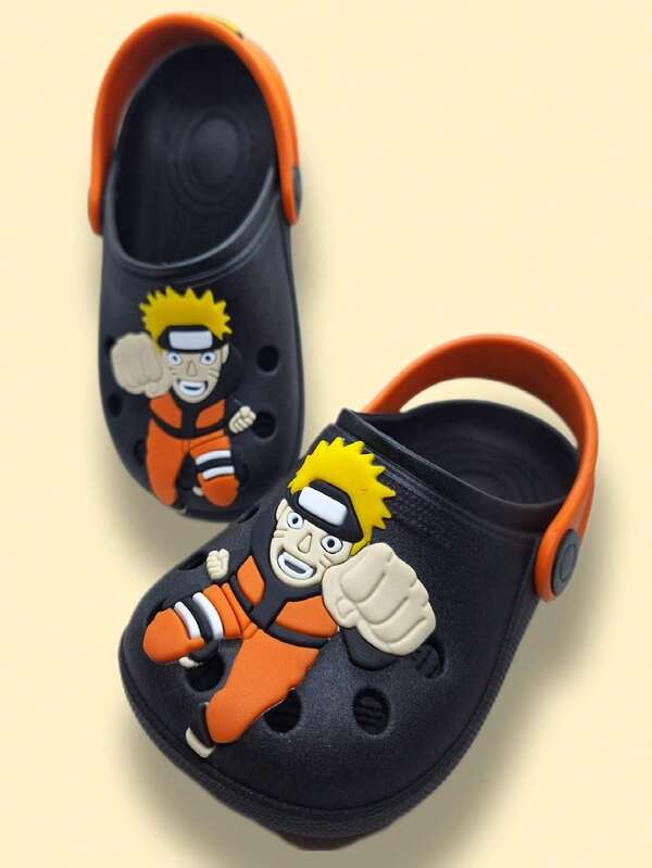 Babuche infantil , papete, chinelo, sandalia naru  barato 19 ao 32.Preto/laranja