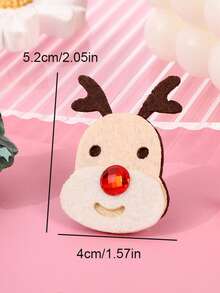 10 chiếc kẹp trang trí họa tiết ông già Noel và tuần lộc bằng vải không dệt, phụ kiện hộp quà tặng cho Giáng sinh - Nhiều màu - Xem 2