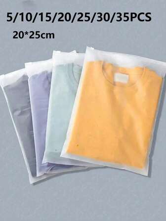 20*25cm Shirt Storage Bag Set, Sealed Polyester & Plastic Bags, Waterproof, Ultra-Light, Foldable, Portable, With Breathable Holes And Matte Zipper - Ideal For Storing Clothes, Jeans, Pants, T-Shirts And Travel Essentials