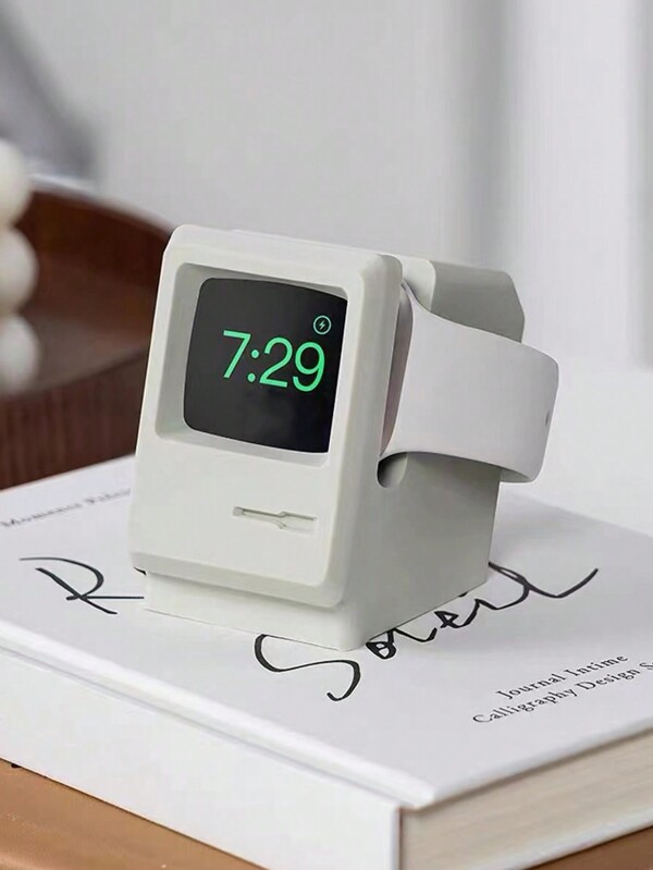 1pc Vintage Computer Shaped Charger Stand, Desktop Charging Dock Holder For Apple Watch Series 10/9/8/SE/7/6/5/4/3/2/1 (Charging Cable And Watch Not Included)