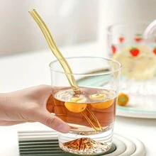 3pz/5pz/10pz/20pz Nuove cannucce in vetro trasparente dal design creativo e alla moda, in stile giapponese. Cannucce in vetro resistenti alle alte temperature, colorate, ideali per succhi, bevande e tè al latte, articoli scolastici