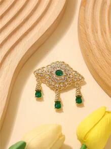 1pc Palace Zinc Alloy Brooch, Versatile Scarf/Collar Clip, Bridal Wedding Accessory - Women's Brooch - View 4