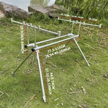 Aluminum Alloy Fishing Rod Tripod, Foldable Carp Fishing Bivvy Pole Rest, Includes 1 Tripod, 10 U/V Rest Heads, 1 Case
