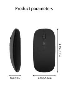 1 件全新黑色无线 2.4G 双模鼠标，舒适柔软触感，静音，背光，智能睡眠，3 档可调 DPI，适用于办公和游戏 - 黑色 - 查看 13