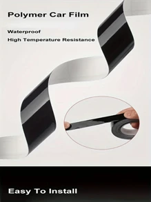 2 件装 1.18 英寸黑色亮面乙烯基包装胶带，适用于汽车车窗车门装饰配件