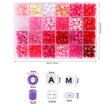 200/480/960/1440 件小马珠 Kandi 手链套件、友谊手链制作套件、发珠和字母心形，用于工艺礼品手链珠宝制作，带弹性绳