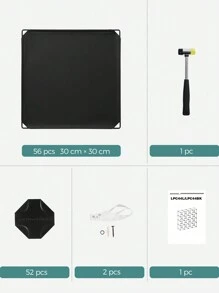 SONGMICS Armario Modular, Zapatero con 16 Cubos, 31 x 123 x 123 cm, Estante de Plástico PP, Negro - Negro - Ver 10