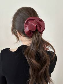 1pc Ladies' Anchor Shaped Solid Color Elastic Hair Scrunchie, High-End Ponytail Holder - Multicolor - View 3