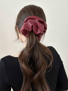1pc Ladies' Anchor Shaped Solid Color Elastic Hair Scrunchie, High-End Ponytail Holder - Multicolor - View 2