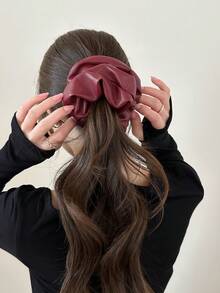 1pc Ladies' Anchor Shaped Solid Color Elastic Hair Scrunchie, High-End Ponytail Holder - Multicolor - View 1