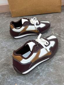 Giày thể thao đa năng thời trang mới dành cho nữ, dễ thương, thanh lịch, sang trọng, thời trang, cổ điển, phong cách nghỉ dưỡng, giày thể thao thường ngày, đi bộ đường dài ngoài trời, chạy bộ, cá nhân hóa, giày thể thao đa năng, chống trượt, nhẹ, thoải mái, thoáng khí, mẫu thể thao thời trang, thường ngày, đơn giản, giày nữ đa năng - màu nâu - Xem 3