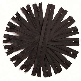 10pcs Black Nylon Zipper Multi-Size Versatile 3# Closed Sewing Fasteners For Dresses, Pants, Clothing And Crafts