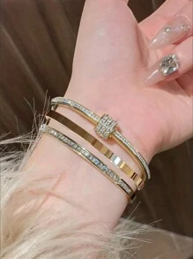 3件套奢华钻石水滴手链，适合作为送给女朋友的礼物 - 單排鑽+小蠻腰+滴油手鐲 - 查看 12