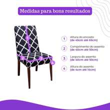 Kit Of 6 Dining Chair Covers Made Of Imported, More Resistant Fabric - Màu xanh hải quân - Xem 3