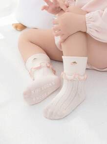 4 Pairs Baby & Toddler Anti-Slip Crew Socks, Multi-Color For Autumn/Winter, Infant And Children Learning-To-Walk Socks