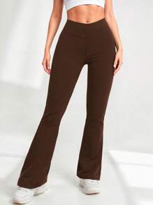 Women Sports Pants - 鏽棕色 - 查看 3