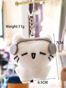 1pc Cute Casual Iron Alloy Plush Cat Keychain, Cats With Headphones And Crying Cat, Random Delivery Valentine's Day Gift Souvenir Car Accessories Bag Charm School Cartoon Goth Y2k