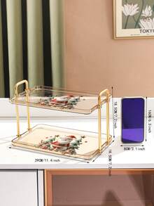 1 khay đựng đồ ăn bằng nhựa 3 tầng làm quà tặng Giáng sinh, đa chức năng cho nhà bếp, phòng khách và phòng ăn - đựng đồ pha trà, đồ thủy tinh, kẹo, bánh quy, bánh mì, thích hợp cho đám cưới, tiệc tùng, quà tặng, sinh nhật, quà tặng Giáng sinh - Nhiều màu - Xem 3