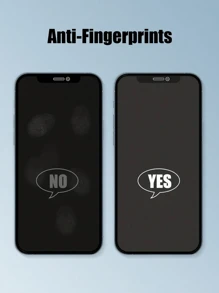 2pcs Anti-Fingerprint, Anti-Spy, Anti-Scratch Matte Tempered Glass Screen Protector, Compatible With Iphone X/XR/11/12/13/14/15/16 Series, Provides Privacy Protection Gift For Birthday, Family, Friends Phone Screen Protector, Phone Accessories - Black - View 6