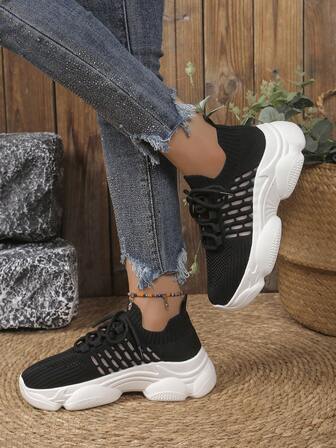 New Round Toe Mesh Breathable Fashion Versatile Urban Outdoor Casual Sport Shoes For Women